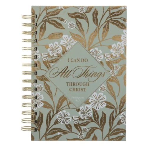 Wirebound Journal - I Can Do All Things Through Christ Sage