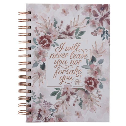 Hardcover Wirebound Journal - I Will Never Leave You Nor Forsake You (Large)