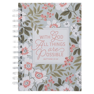 Large Hardcover Wirebound Journal - With God All things Are Possible