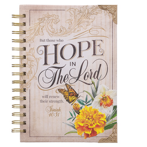 Large Wirebound Journal -Hope In The Lord Floral Isaiah 40vs31