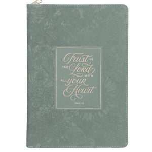 Floral Faux Leather Journal -Trust in the Lord with All Your Heart