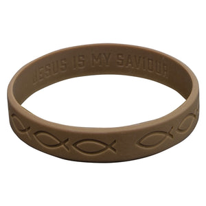 Silicone Wristband - Ichthus Brown