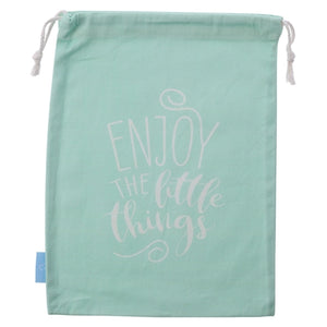 Large Cotton Drawstring Bag -Enjoy The Little Things