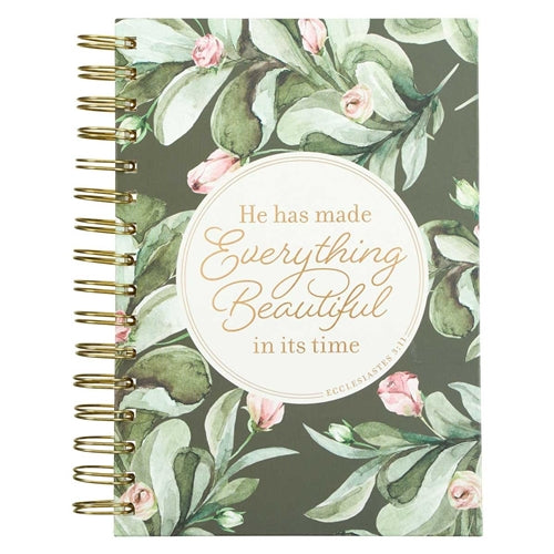 Hardcover Wirebound Journal - He Has Made Everything Beautiful in its Time Green (Large)