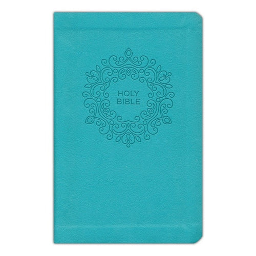NKJV Blue Faux Leather Value Thinline Compact Bible Red Letter Comfort Print