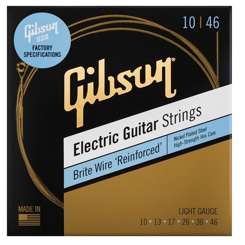 Gibson Brite Wire Reinforced Nickel Wound Electric Guitar Strings, Light 10-46