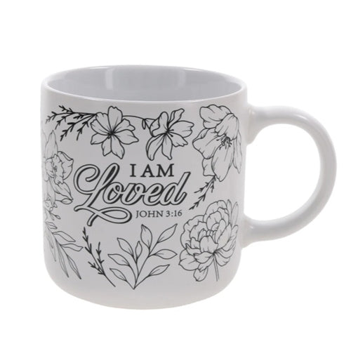 Mug -I Am Loved Ceramic Coloring Mug