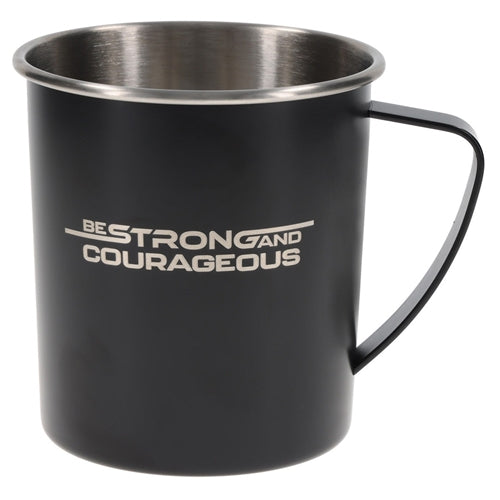 Camp Style Mug - Be Strong and Courageous Black Stainless Steel