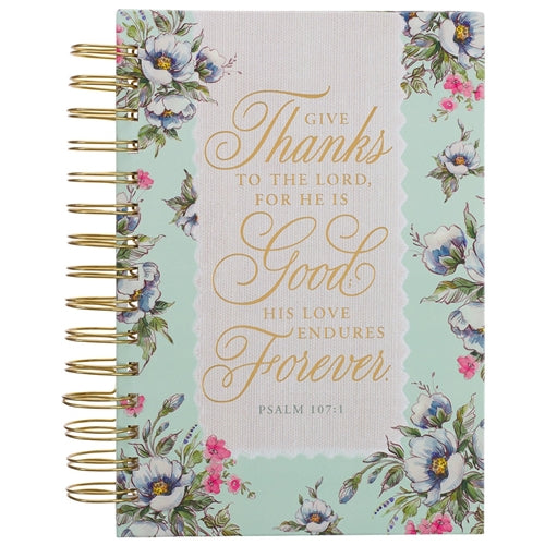 Large Hardcover Wirebound Journal Give Thanks Ps 107vs1