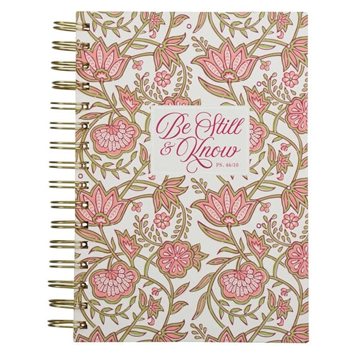 Hardcover Wirebound Journal - Be Still and Know Pink (Large)