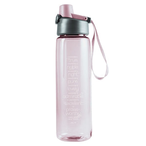 Plastic Water Bottle -Whatever Is True Pink - Philippians 4vs8