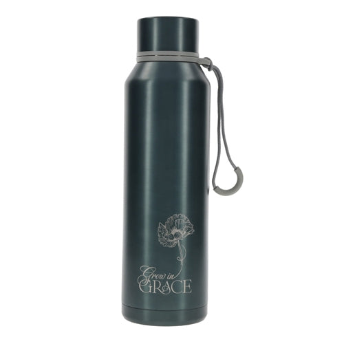Stainless Steel Water Bottle - Grow in Grace Green