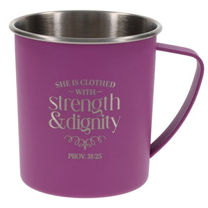 Camp Style Mug - She Is Clothed with Strength and Dignity