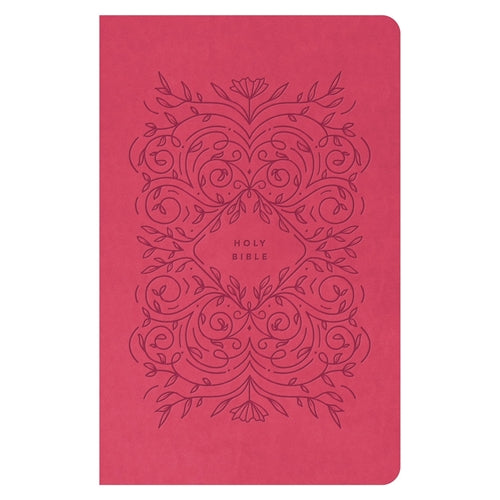 NLT Premium Gift Bible, Red Letter, Very Berry Pink Vines (Immitation Leather)