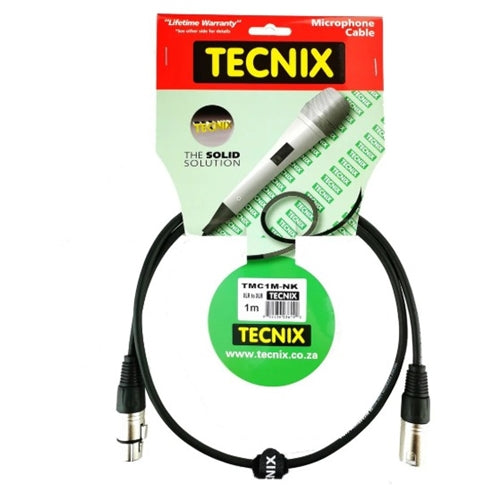 Tecnix 1M BLACK XLR Male -XLR Mic Cable