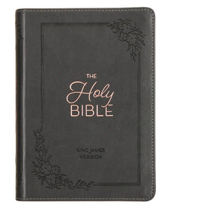 Bible -KJV Charcoal Faux Leather Compact Bible Large Print