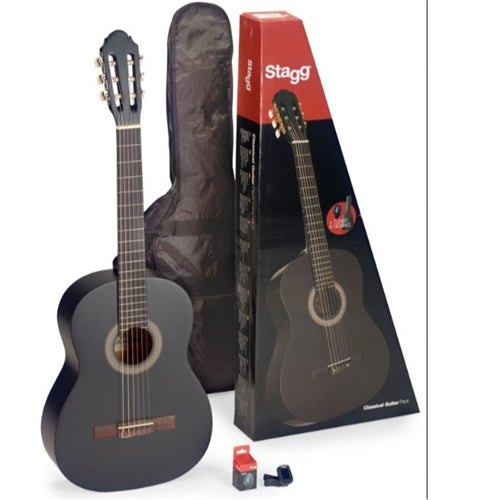 Stagg 3/4 Classical Guitar Linden (Black) includ Bag & Tuner