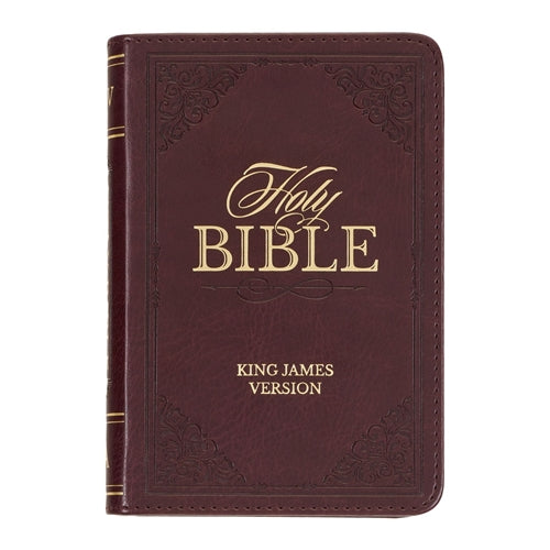 KJV Burgundy Faux Leather Mini Pocket Bible