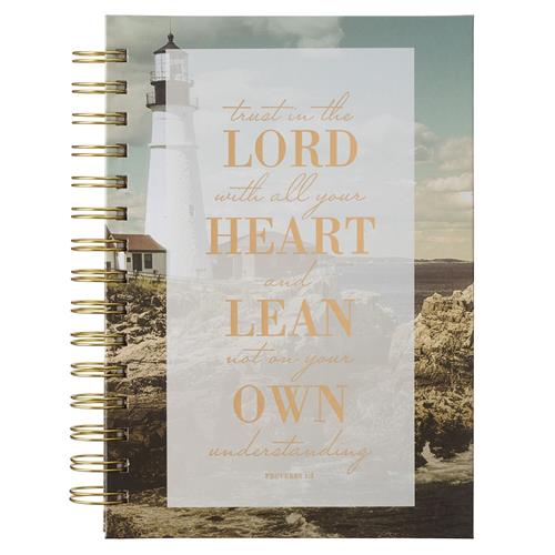Journal -Trust In The Lord With All Your Heart Lighthouse Large Hardcover