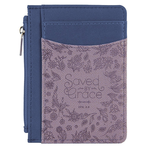 ID Card Holder - Saved By Grace Faux Leather - Ephesians 2v8