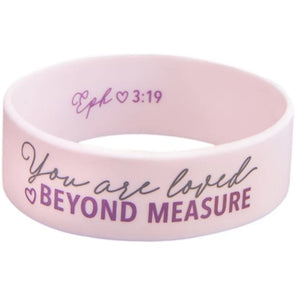 Silicone Wristband -You Are Loved Pink Ephesians 3 vs 19