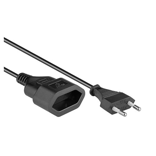 2-PIN EURO PLUG TO 2-PIN EURO SOCKET 1M