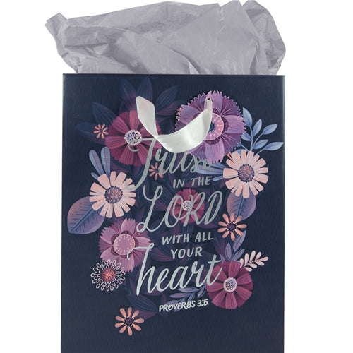 Gift Bag with Gift Tag - Trust in the Lord with All Your Heart Medium Proverbs 3vs5