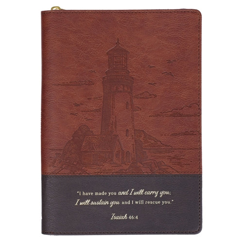 Faux Leather Journal with Zipped Closure - Footprints