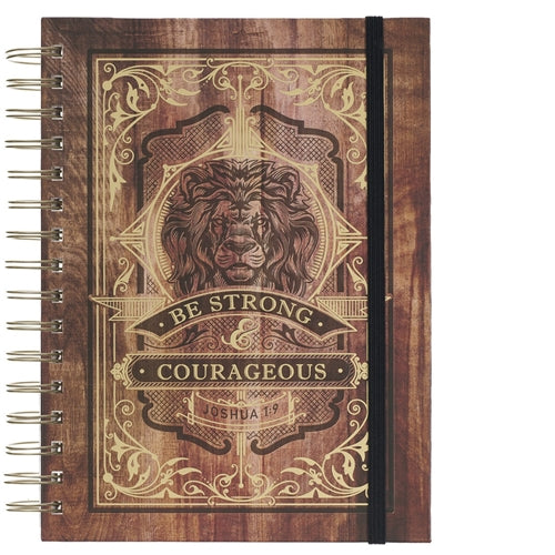 Be Strong and Courageous Chunky Hardcover Wirebound Journal with Elastic Closure