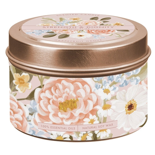Scented Candle in Tin - Strength and Dignity Grapefruit Grove