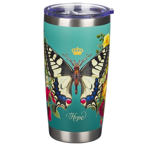 Travel Mug -Hope Teal Butterfly Stainless Steel