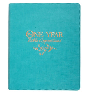 NLT Teal Faux Leather Flexcover One Year Bible Expressions