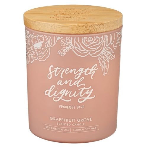 Scented Candle with Bamboo Lid - Strength and Dignity Grapefruit Grove