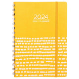 2024 A5 Diary - Daily Planner - Sun Dots - Imitation Leather Wire-bound