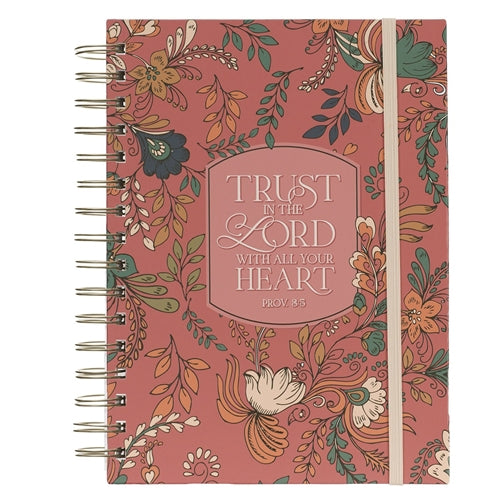 Wirebound Journal -Trust in the Lord with All Your Heart Chunky Hardcover Prov 3vs5