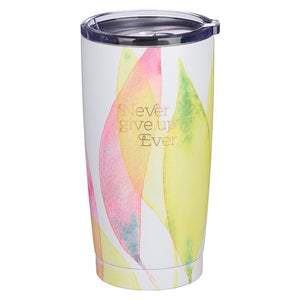 Stainless Steel Travel Mug - Never Give Up Ever Citrus Leaves