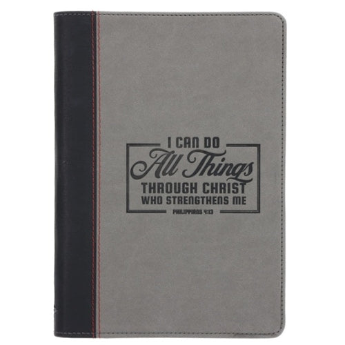 Faux Leather Journal - I Can Do All Things Slimline