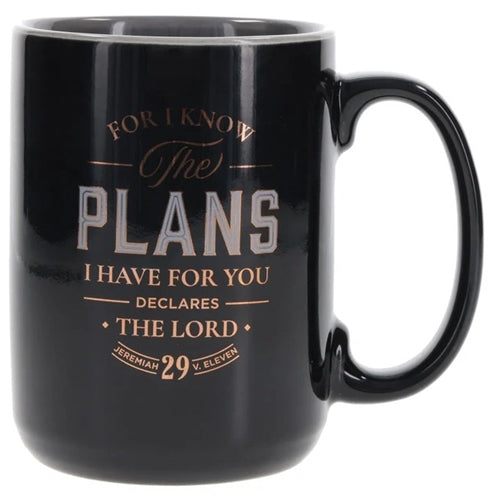 Ceramic Mug - I Know the Plans Black with Grey Interior
