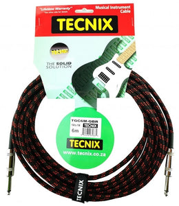Tecnix Jack-Jack Guitar Cable Braided Red & Black