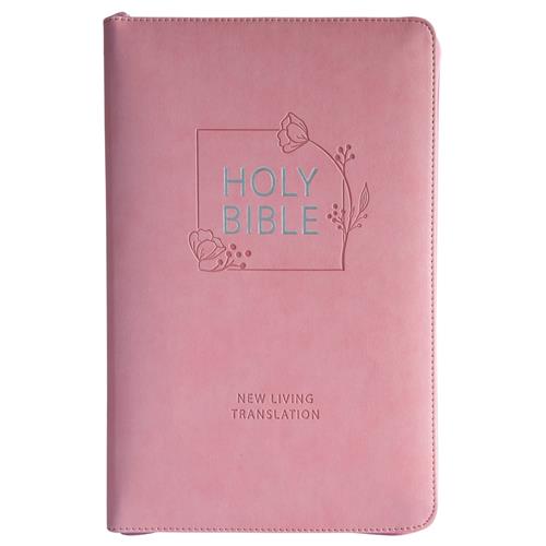 Bible  -NLT Standard Thumb Indexed With Zip Pink (Imitation Leather)