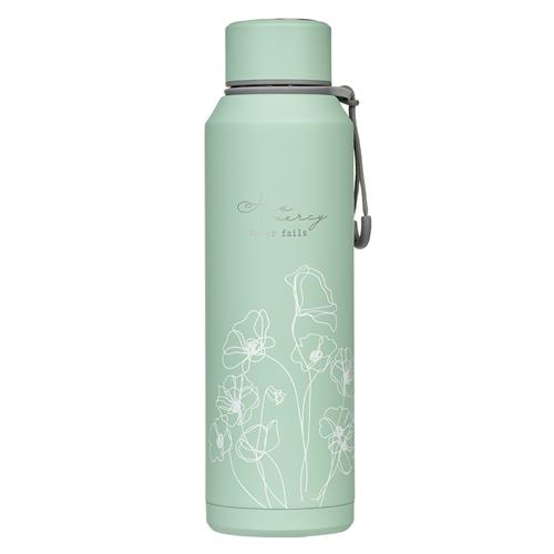 Stainless Steel Bottle - His Mercy Never Fails Green