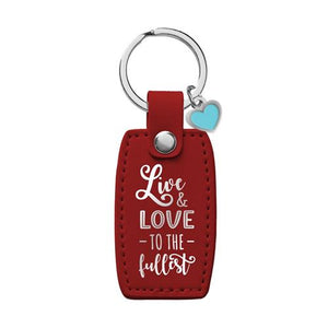Faux Leather Keyring -Live And Love To The Fullest