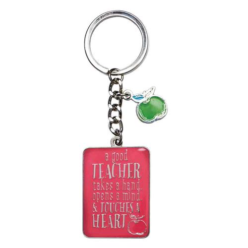 Keyring - In Tin, A Good Teacher Takes A Hand Pink