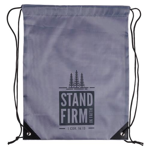 Waterproof Polyester Drawstring Bag -Stand Firm In Faith