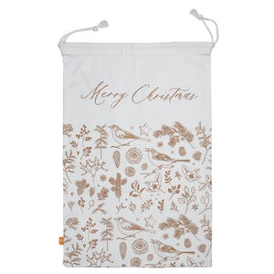 Extra Large Drawstring Bag -Merry Christmas Brown