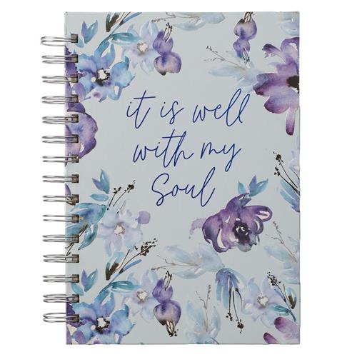Large Hardcover Wirebound Journal -It Is Well With My Soul