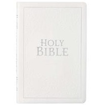 KJV Large Print Thinline Bible with Thumb Indexing (White)
