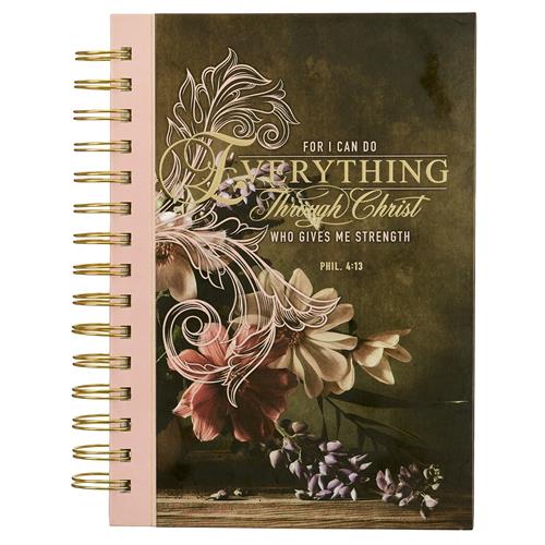 Hardcover Wirebound Journal -For I Can Do Everything Through Christ Phil 4v13