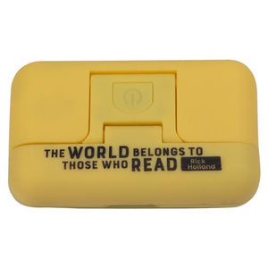 Glow In the Dark Book Light -The World Belongs to Those Who Read Yellow
