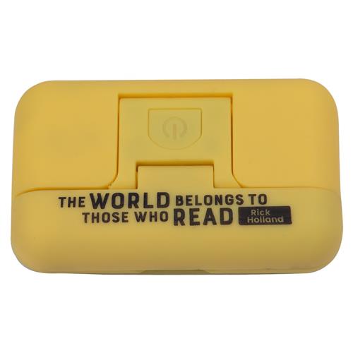 Glow In the Dark Book Light -The World Belongs to Those Who Read Yellow